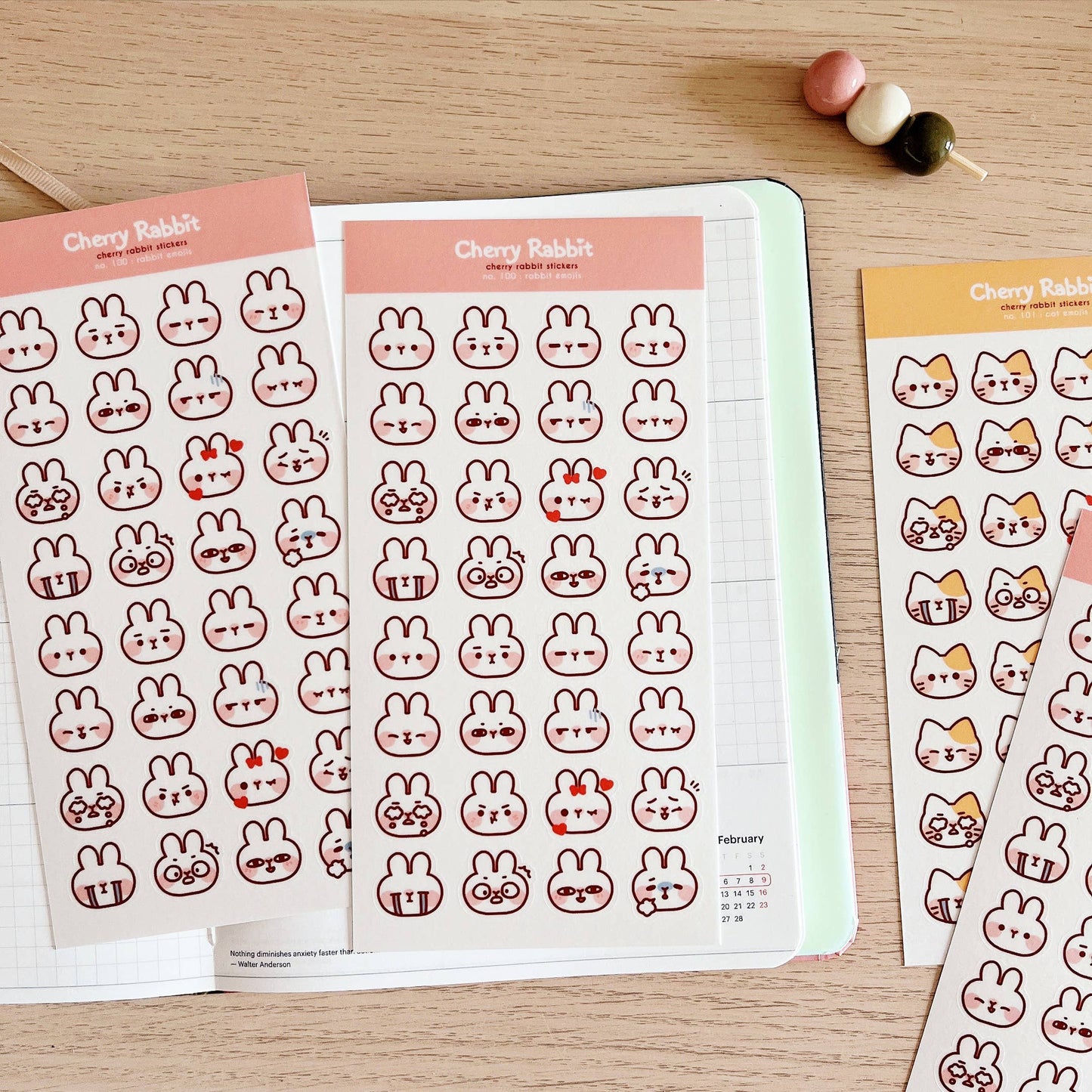Sticker Sheet - Rabbit Emojis