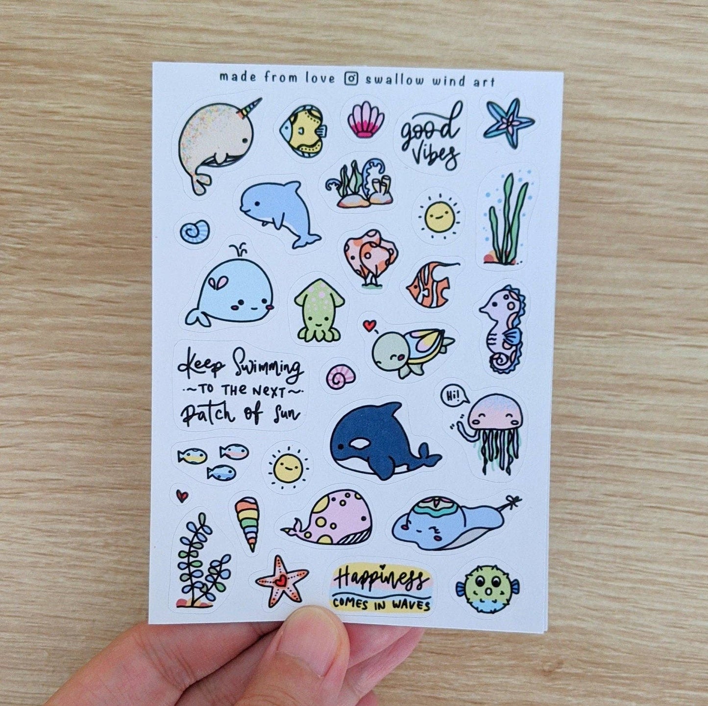 Sticker Sheet - Under The Sea, Ocean Animal Journal Stickers