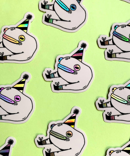 Holographic Vinyl Sticker - Party Socks