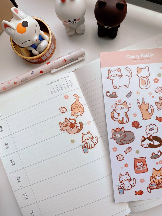 Sticker Sheet - Cat Party