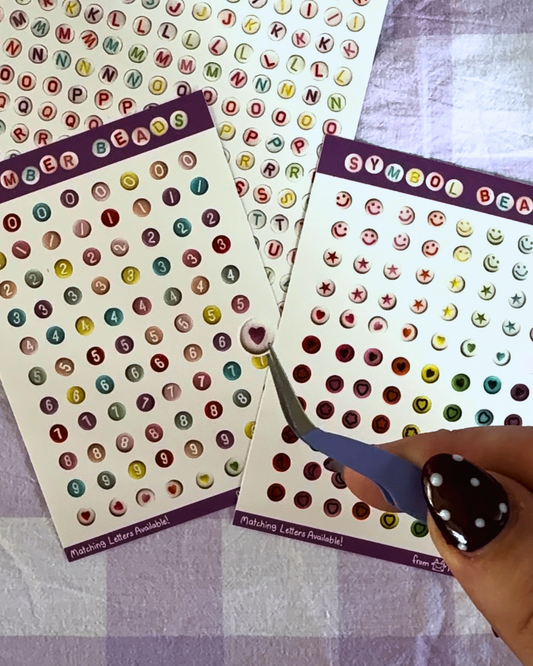 Sticker Sheet - Rainbow Alphabet Beads - 297 Stickers!