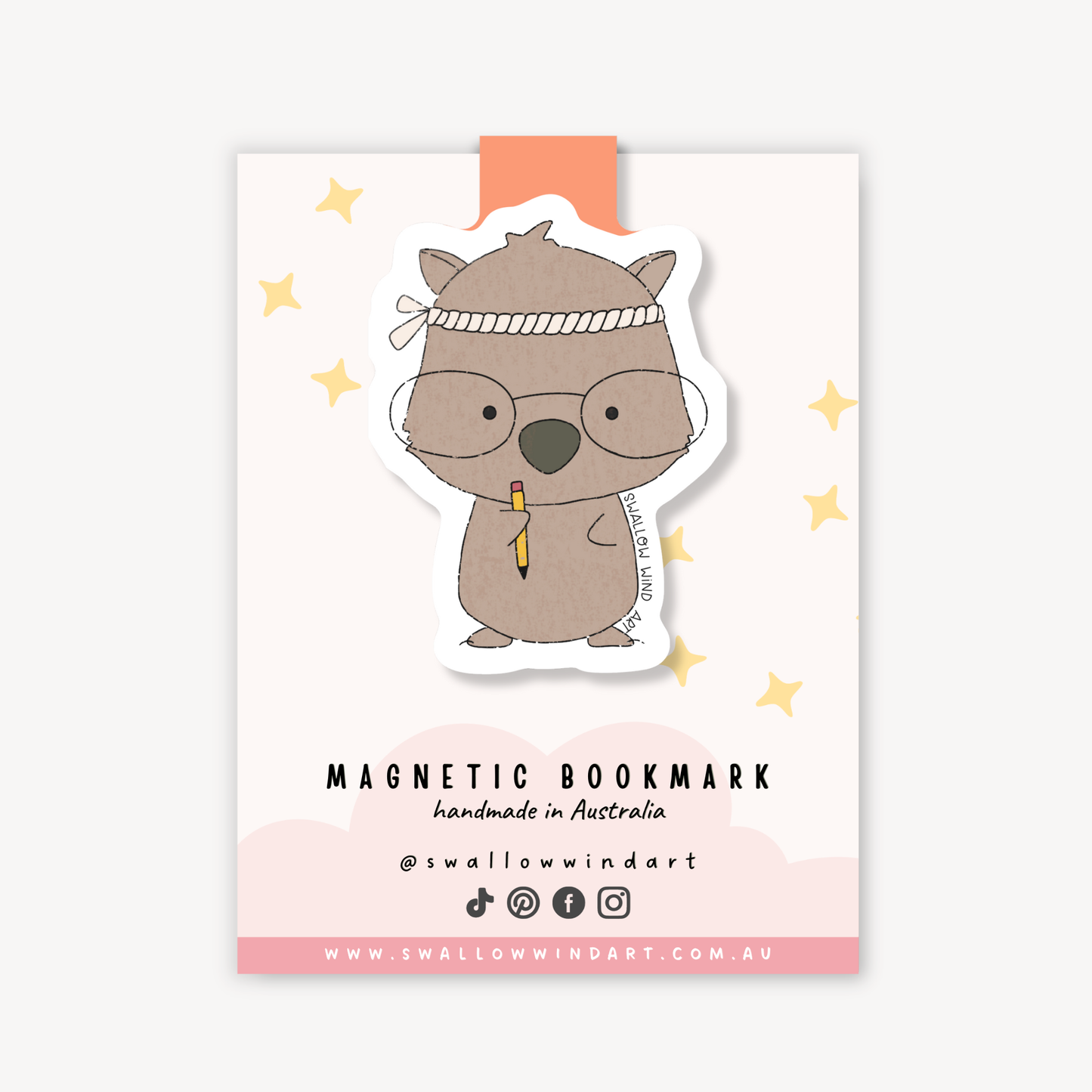 Magnetic Bookmark - Wombat Study Buddy