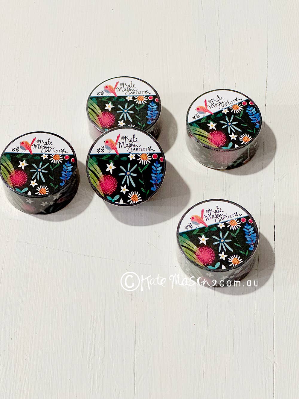 Washi Tape - Spring Floral: Black