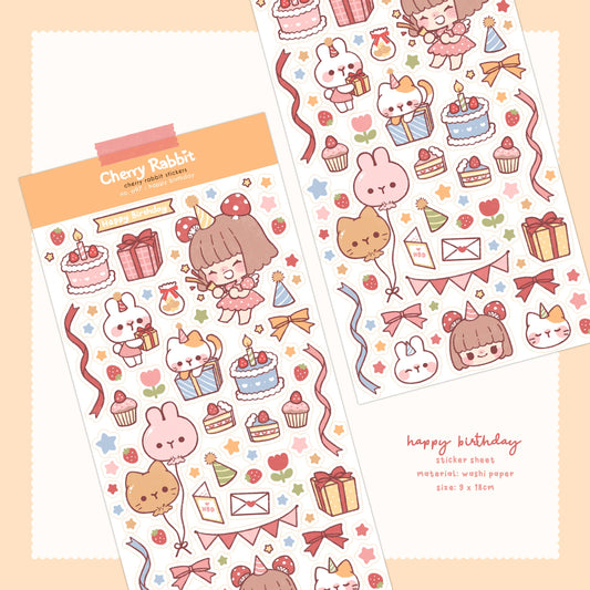 Sticker Sheet - Happy Birthday