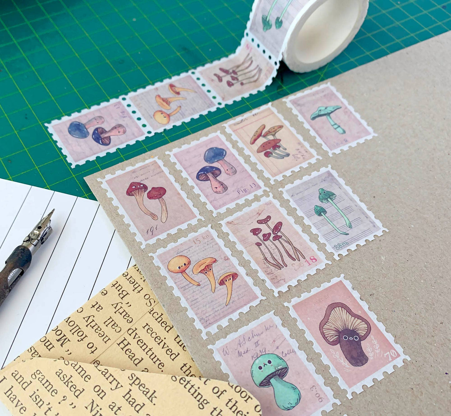 Washi Tape (Stamp) - Vintage Mushroom Volume I