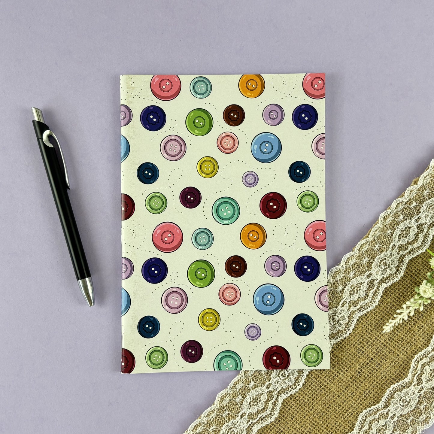 Notebook - White Buttons