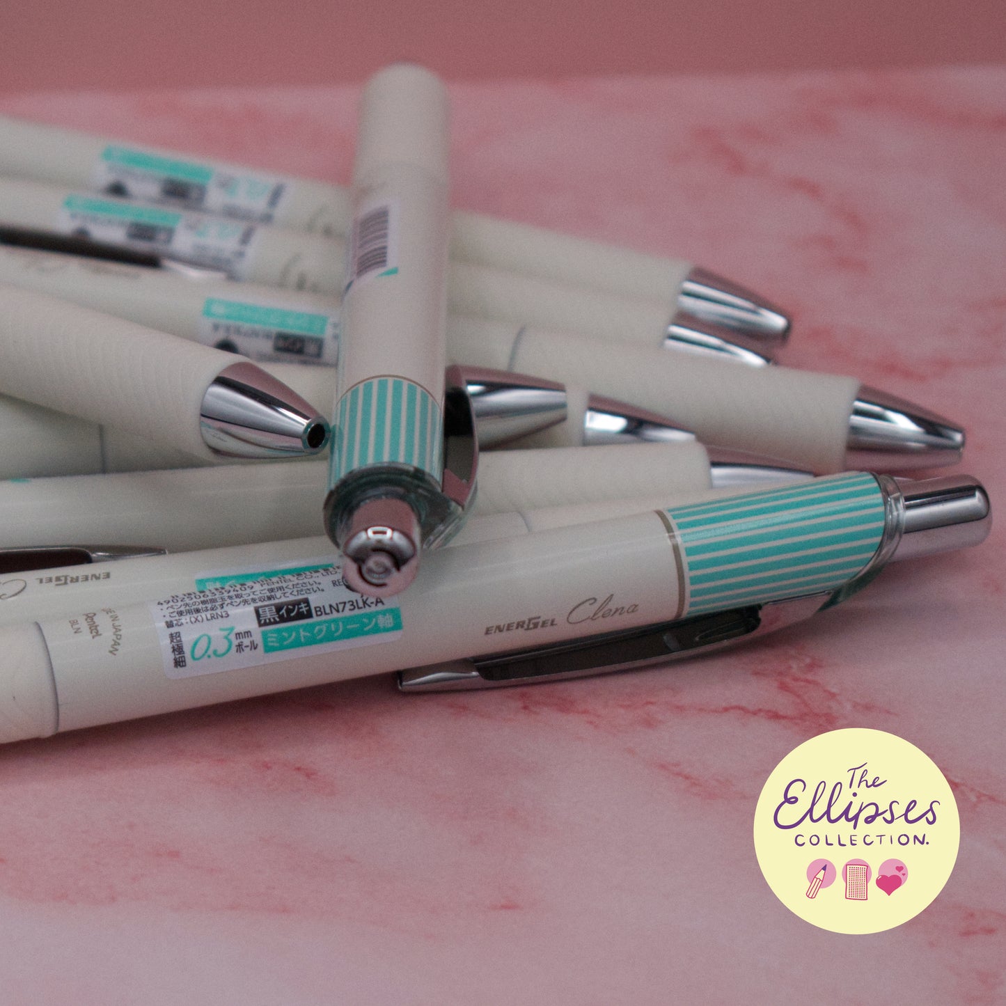 Pentel EnerGel Clena 0.3mm Rollerball Gel Pen - Mint Green Axis