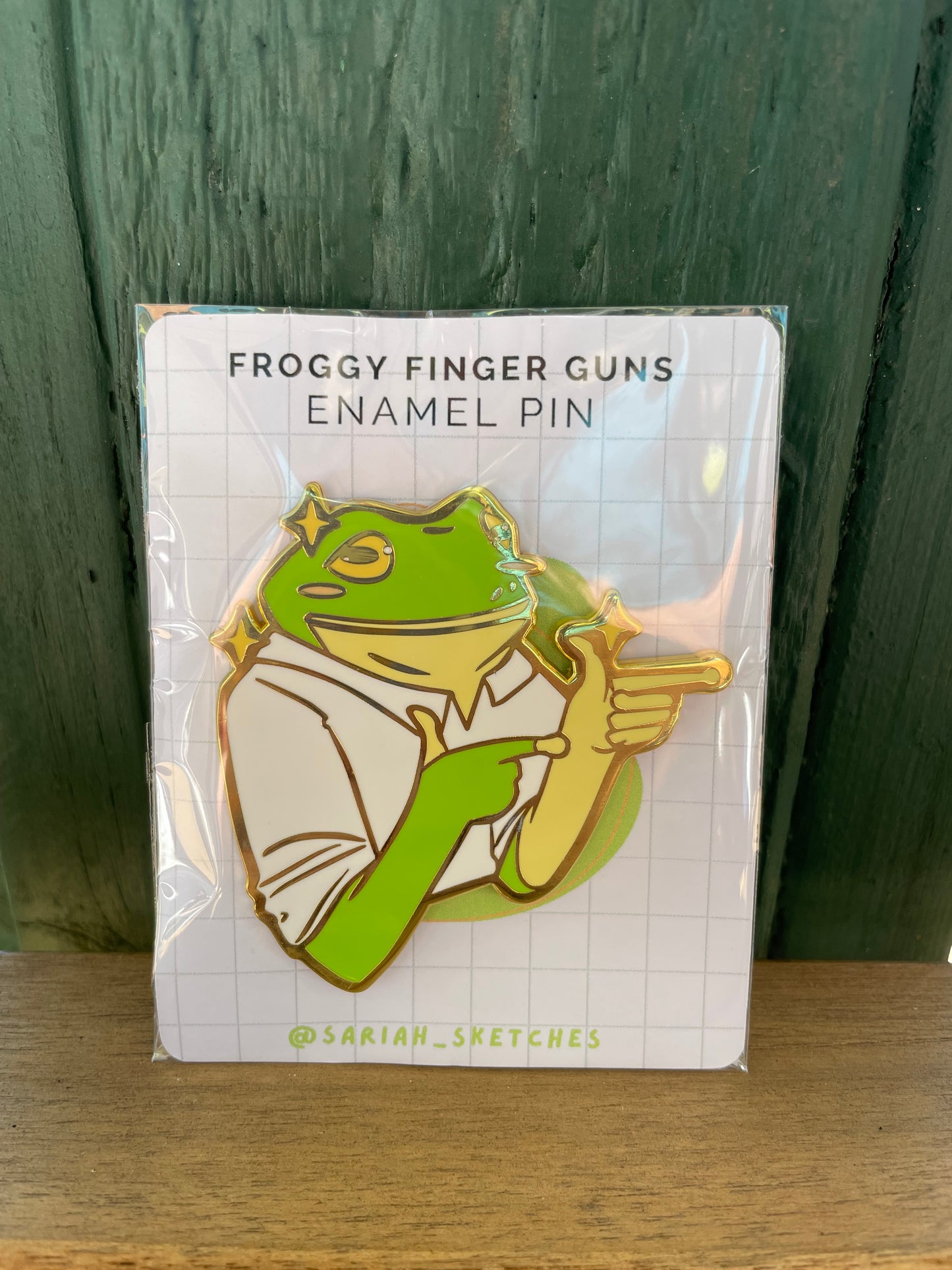 Enamel Pin - Froggy Finger Guns