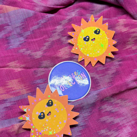 Vinyl Sticker - Happy Planets (Sparkly Laminate)