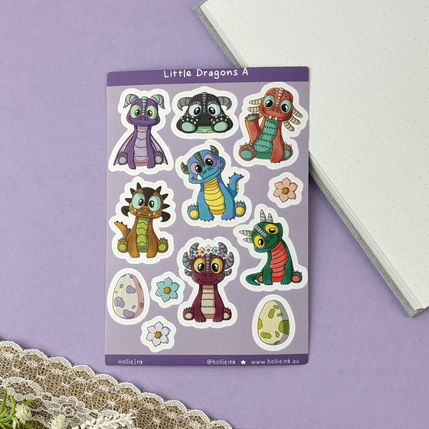 Sticker Sheet - Little Dragons A