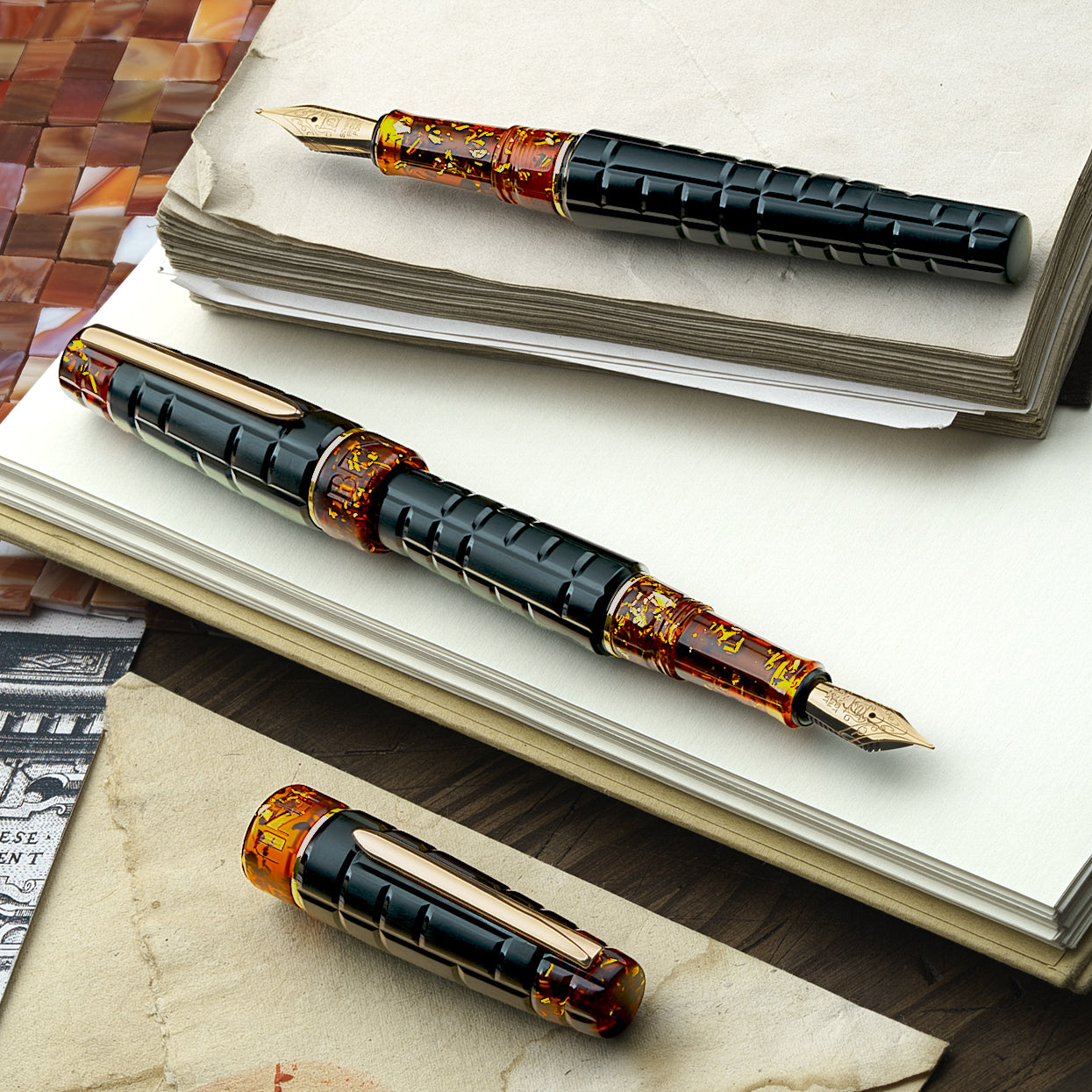 BENU Tessera Fountain pen - Black Amber