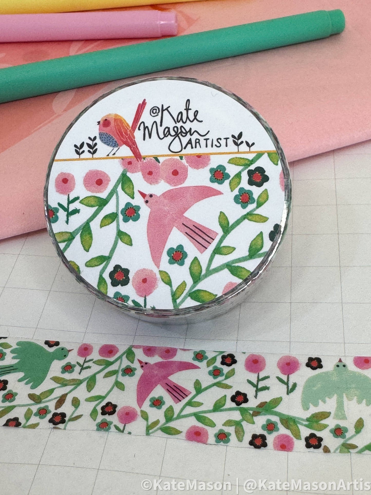 Washi Tape - Bird Vine: White