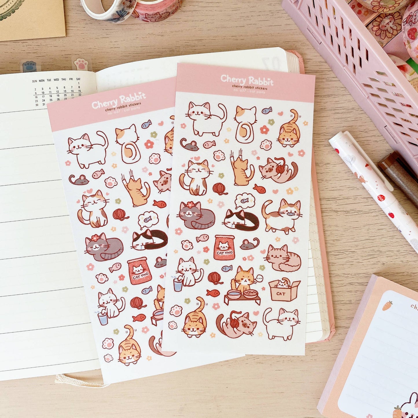 Sticker Sheet - Cat Party