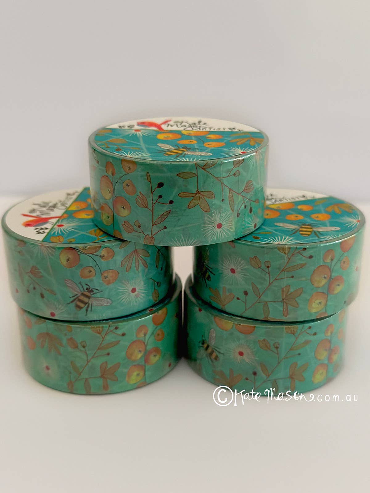 Washi Tape - Bee Berries Aqua