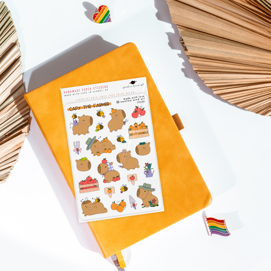 Sticker Sheet - Capy the Farmer