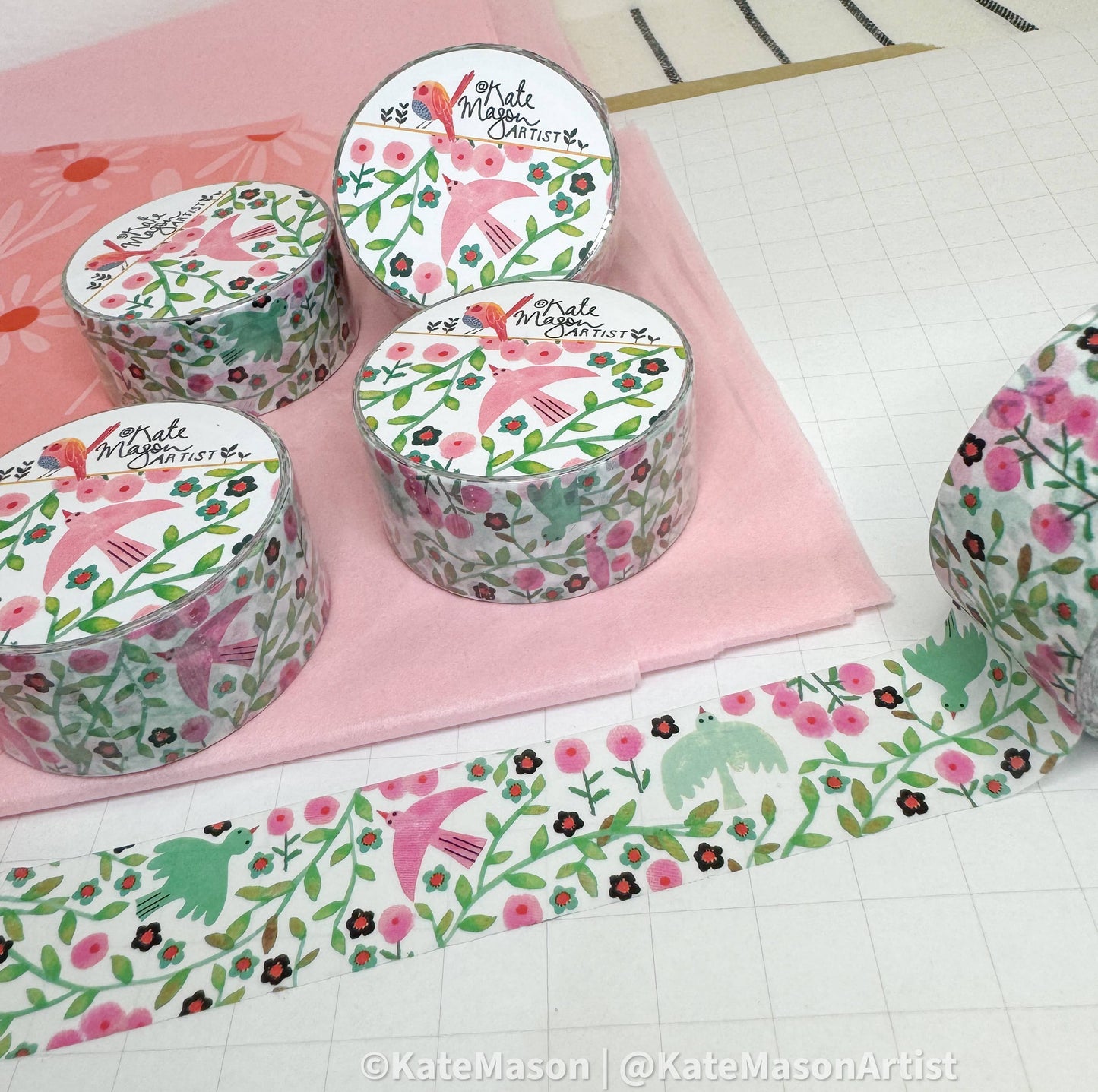 Washi Tape - Bird Vine: White