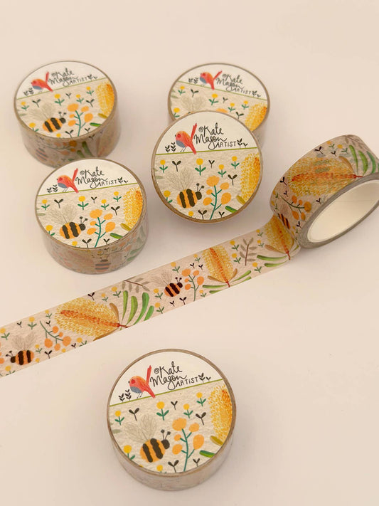 Washi Tape - Floral Silver Banksia