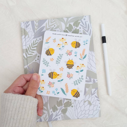 Sticker Sheet - Bees in a Garden