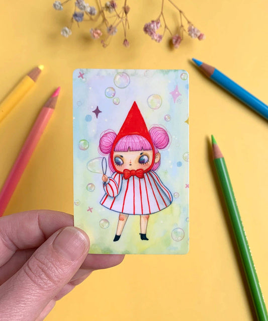 Travel Card Vinyl Sticker - Soap Bubblegum