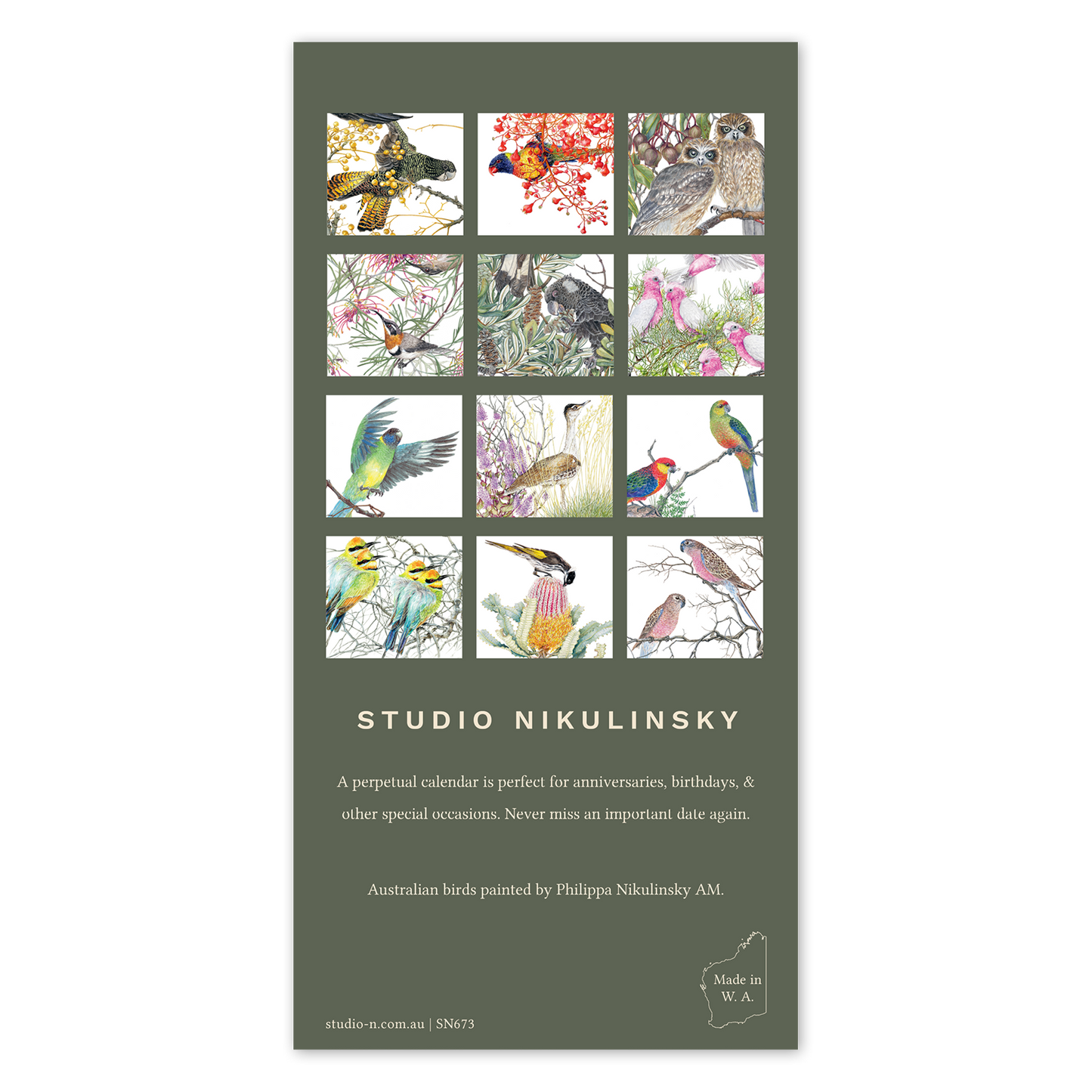 Perpetual Calendar - Australian Birds