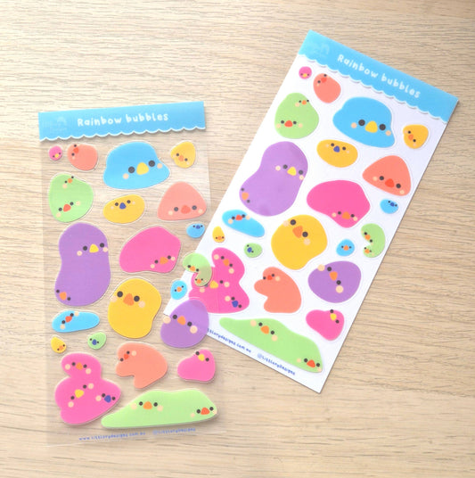 Sticker Sheet - Rainbow Bubbles