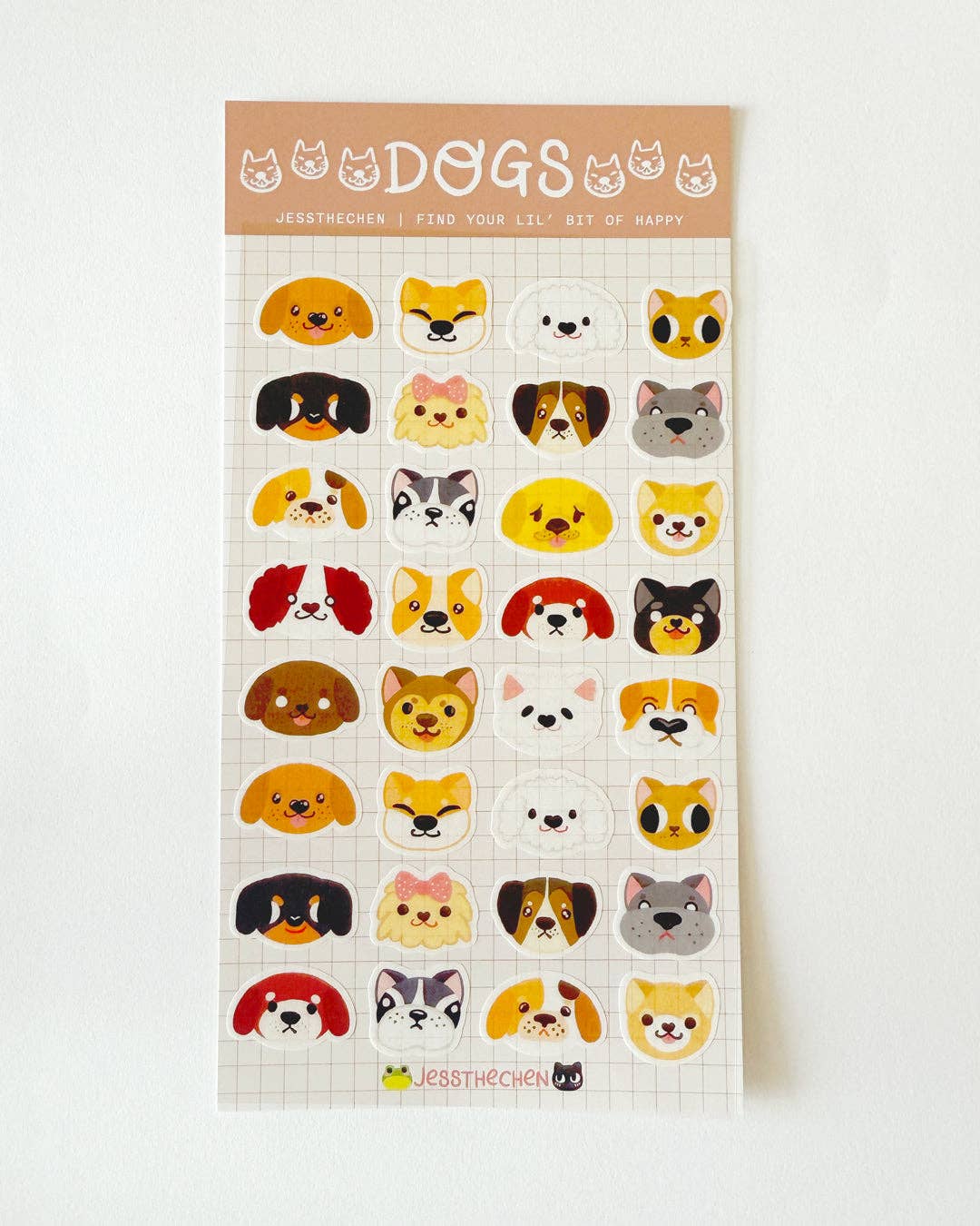 Washi Sticker Sheet - Dogs Puppy Face