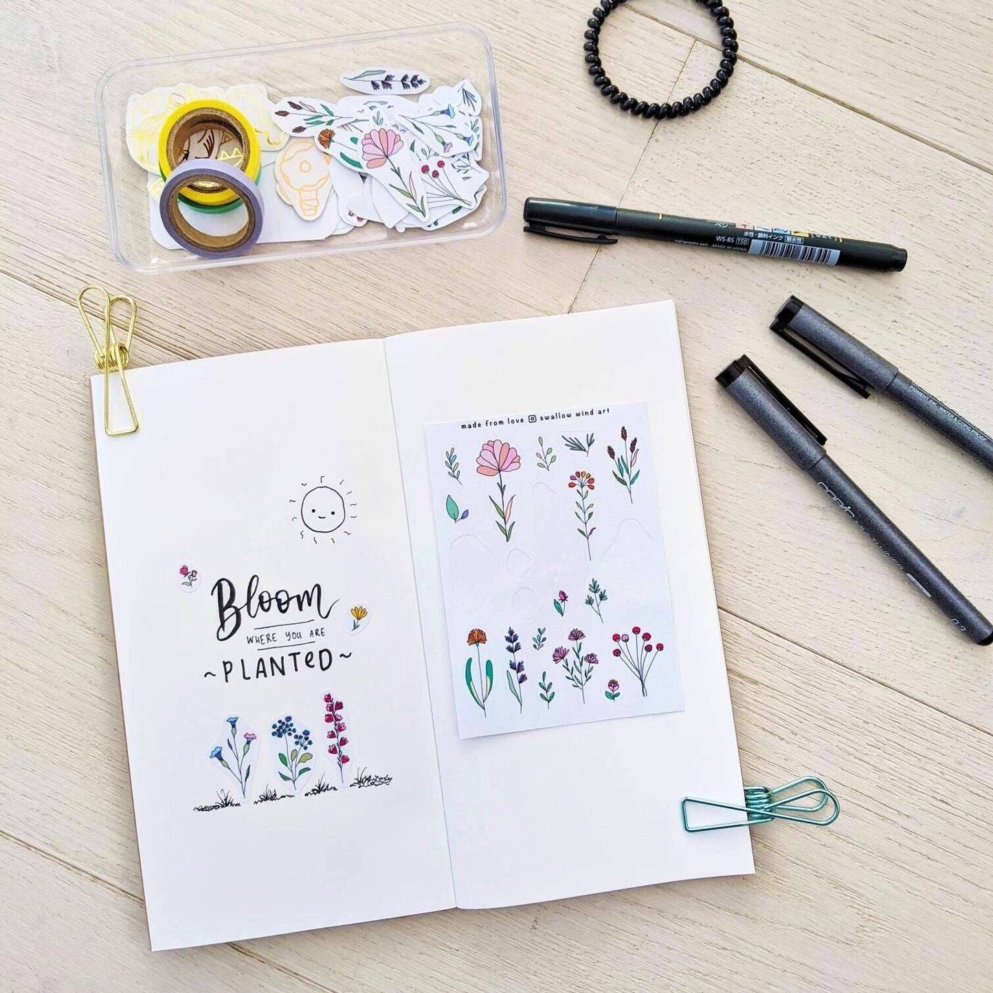 Sticker Sheet - Wildflowers & Leaves v1