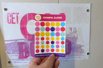 Sticker Sheet: Colourful Ellipses (Dots/Circles)
