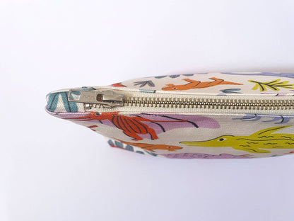 Handmade Make-up, Travel, Fabric Zip Purse - Dinosaurs