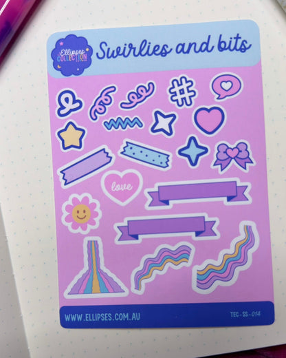 Vinyl Sticker Sheet - Swirlies and Bits