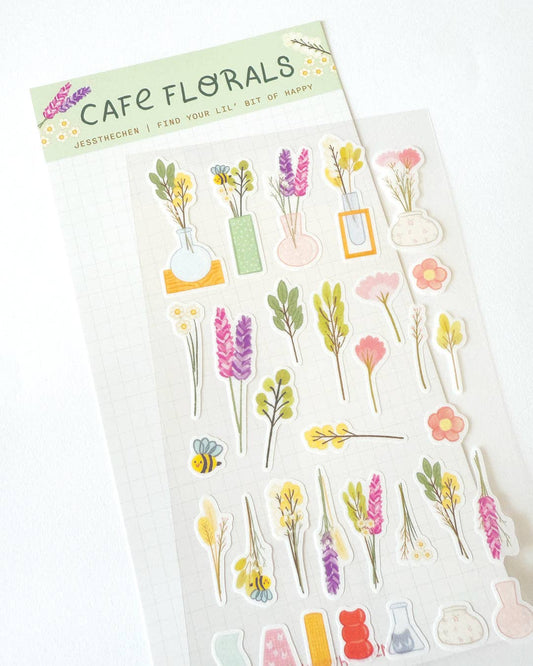Washi Sticker Sheet - Cafe Florals