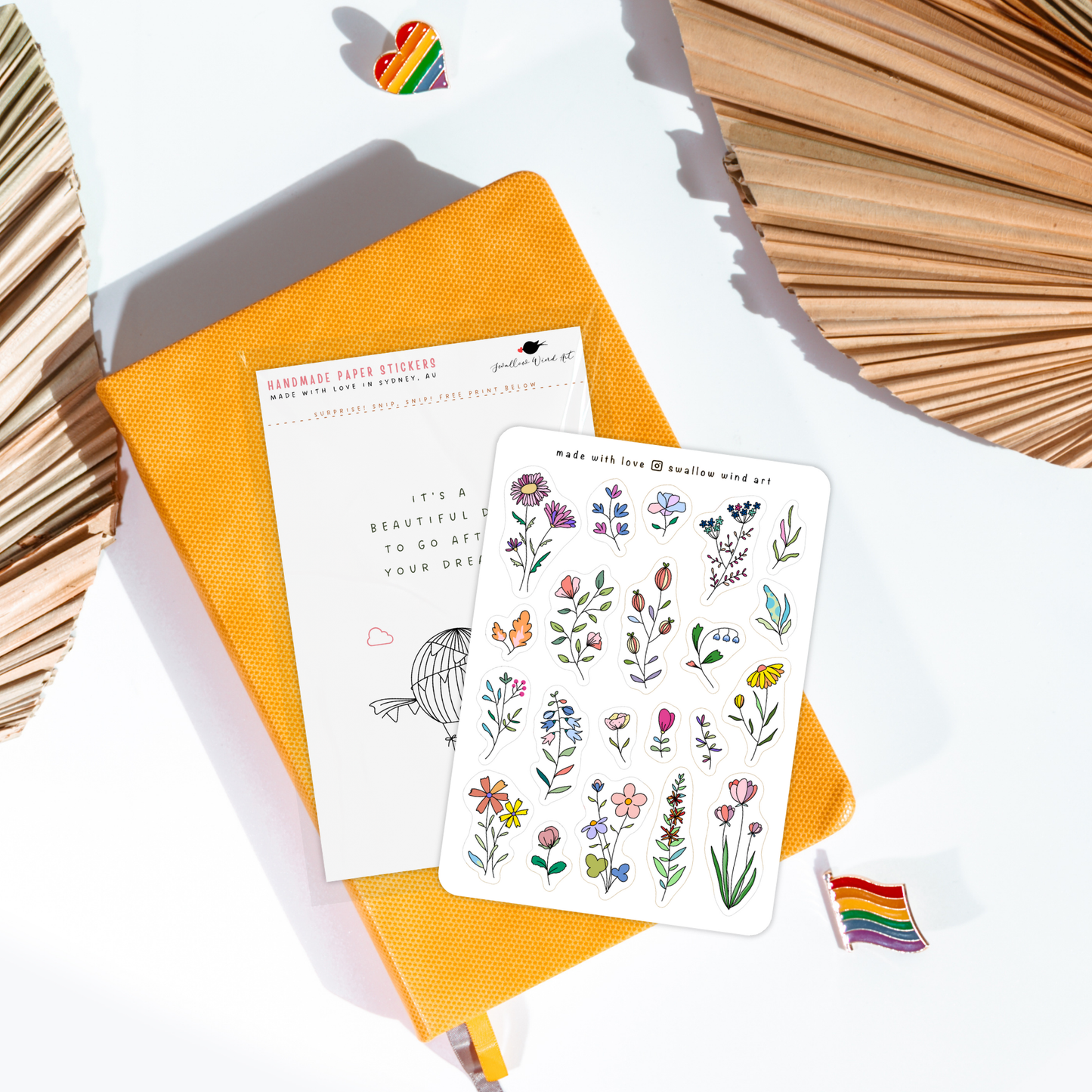 Sticker Sheet - Wildflowers and Leaves v2