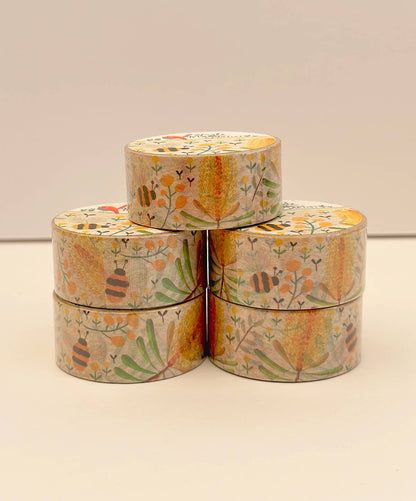 Washi Tape - Floral Silver Banksia