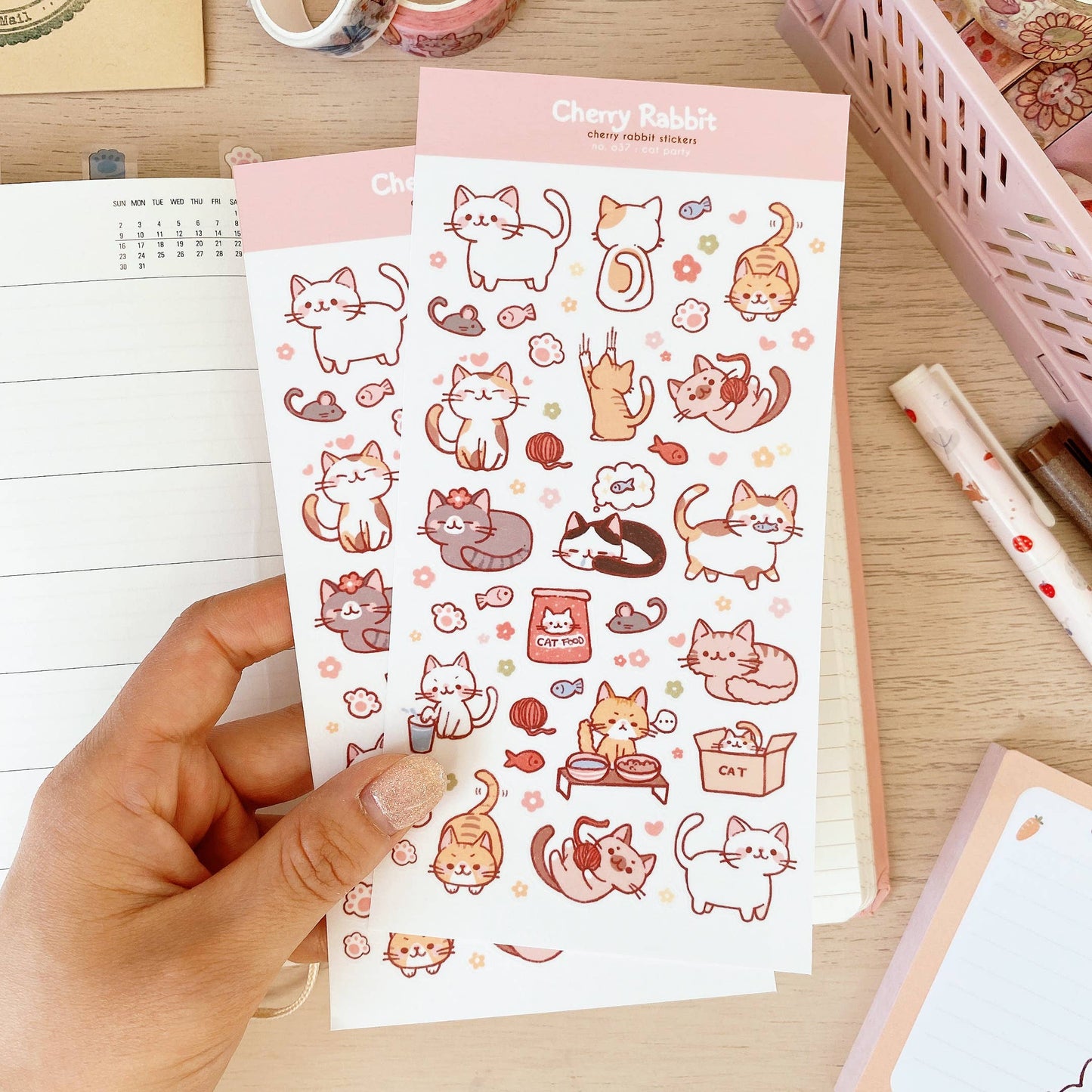 Sticker Sheet - Cat Party