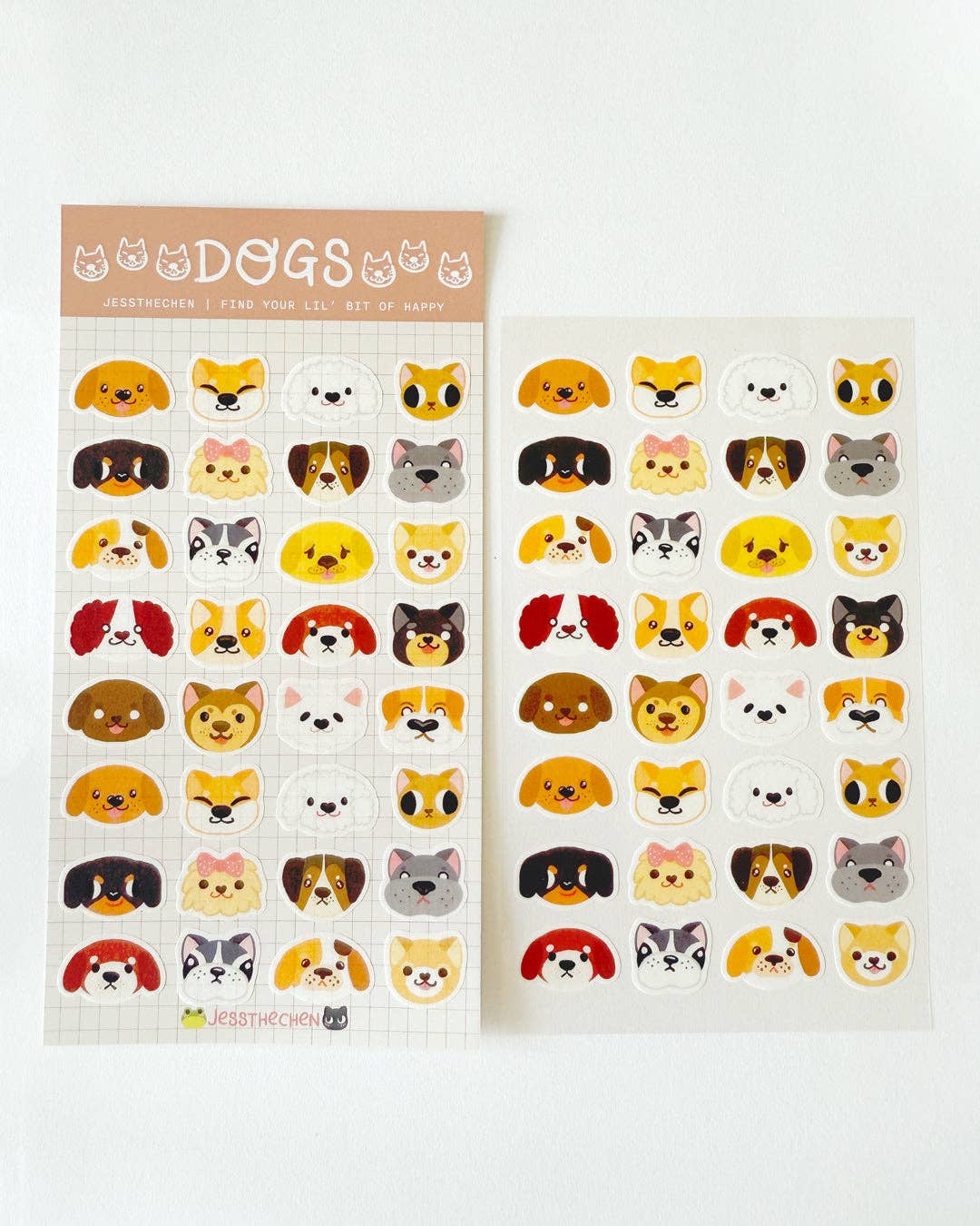 Washi Sticker Sheet - Dogs Puppy Face