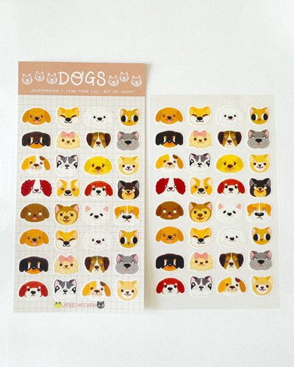 Washi Sticker Sheet - Dogs Puppy Face