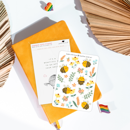 Sticker Sheet - Bees in a Garden