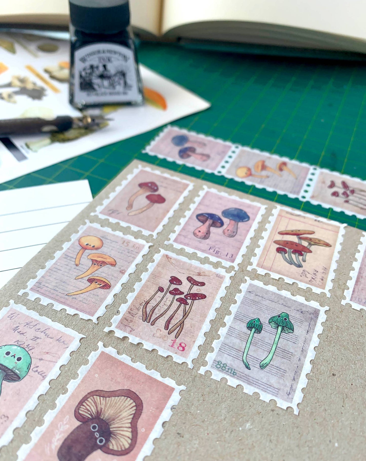 Washi Tape (Stamp) - Vintage Mushroom Volume I