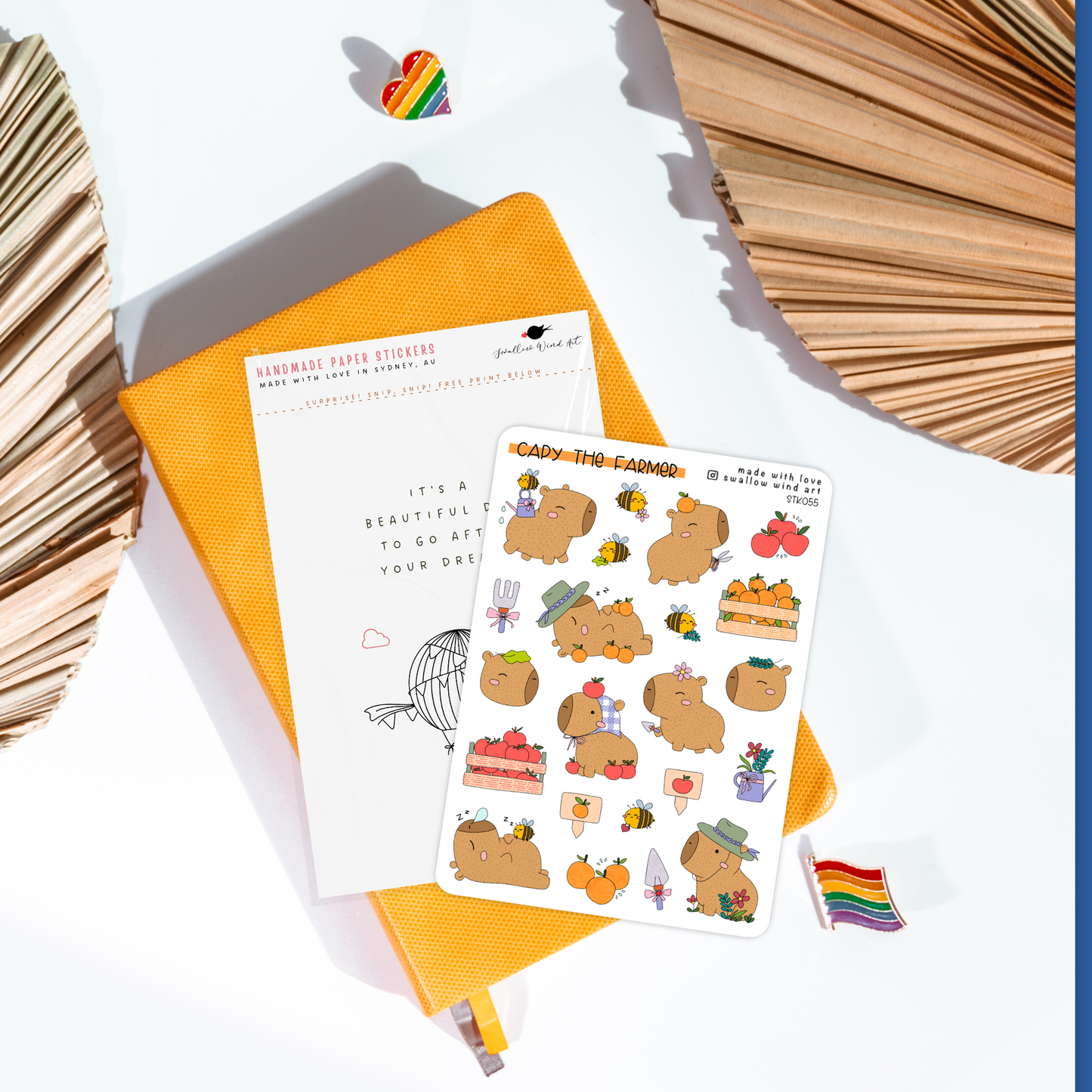 Sticker Sheet - Capy the Farmer