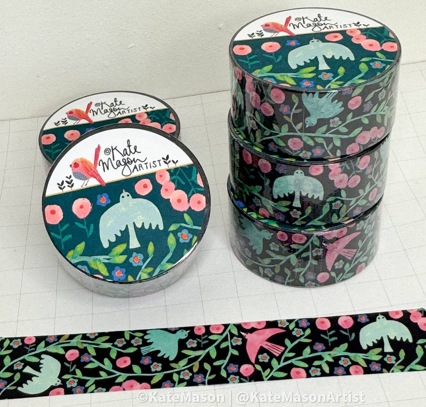 Washi Tape - Bird Vine: Black