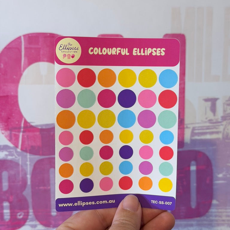 Sticker Sheet: Colourful Ellipses (Dots/Circles)