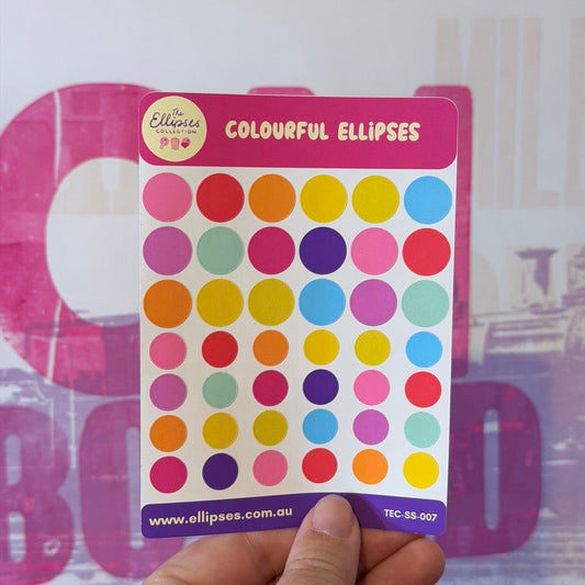 Sticker Sheet: Colourful Ellipses (Dots/Circles)