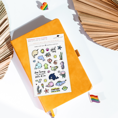 Sticker Sheet - Under The Sea, Ocean Animal Journal Stickers