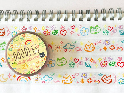 Clear Sticky Tape - Doodles