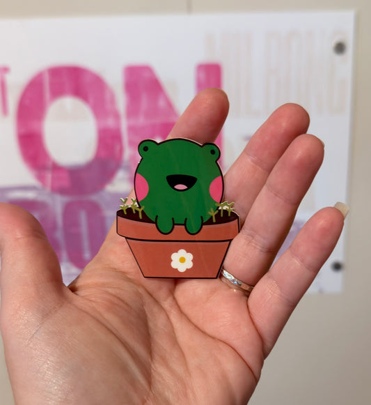 Sticker - Frog in a pot