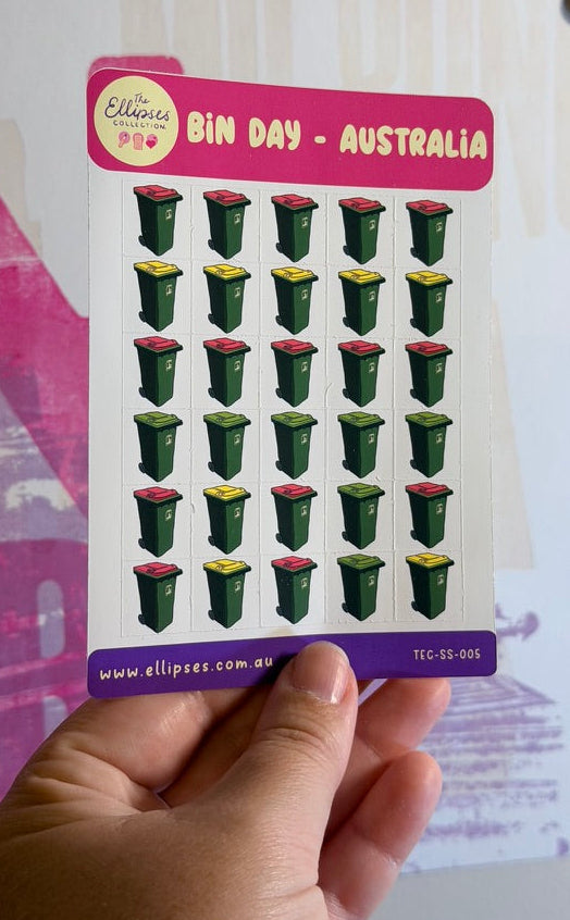 Sticker Sheet: Bin Day (Australia)