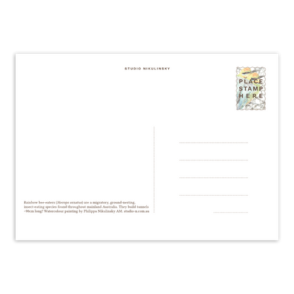 Postcard: Rainbow Bee Eaters