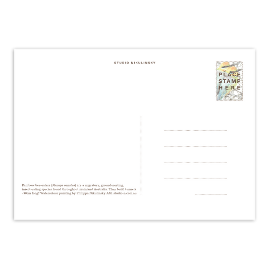 Postcard: Rainbow Bee Eaters