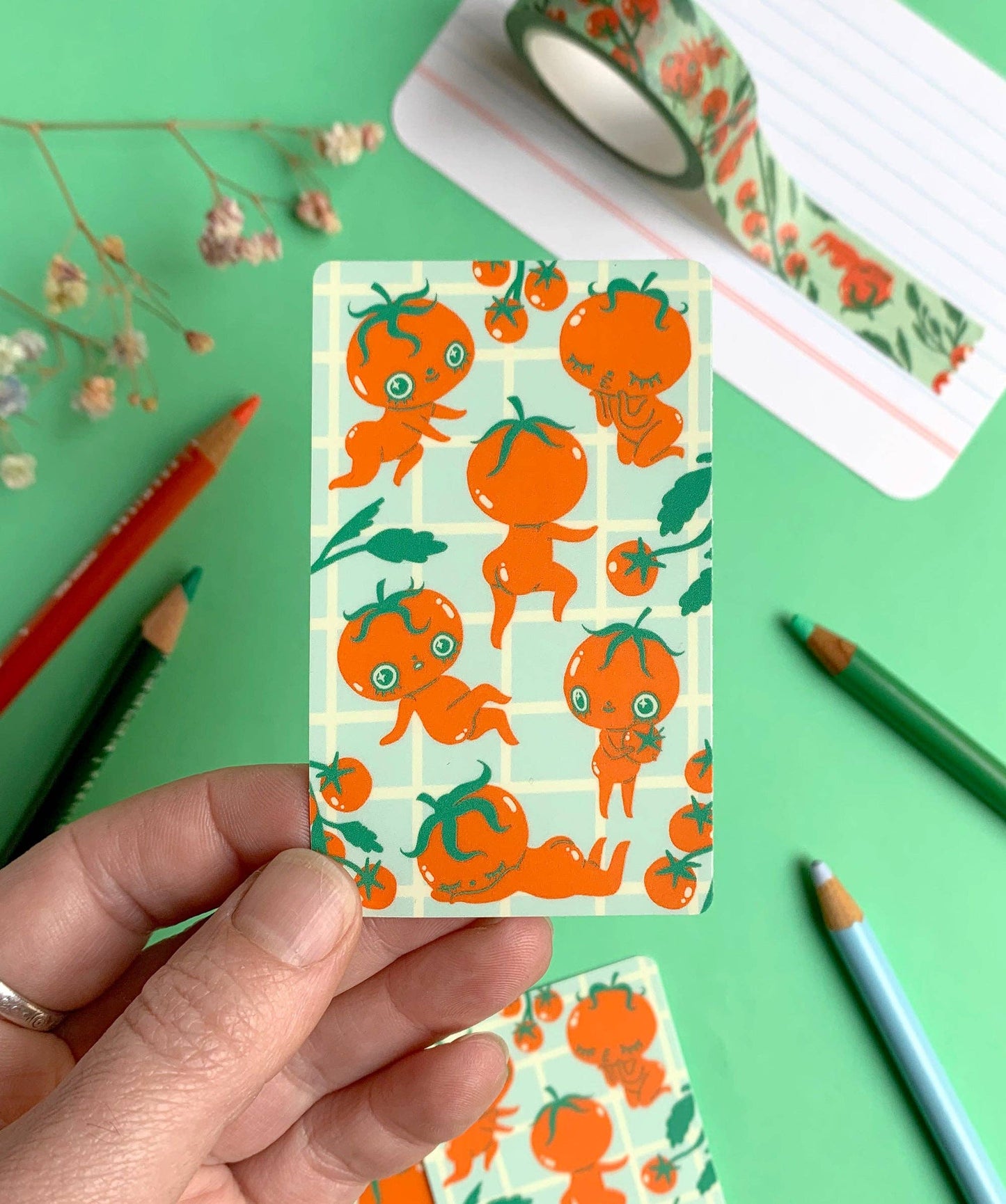 Travel Card Vinyl Sticker - Juicy Tomatoes