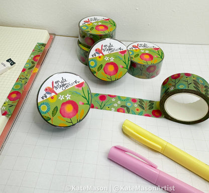 Washi Tape - Floral: Bright Green